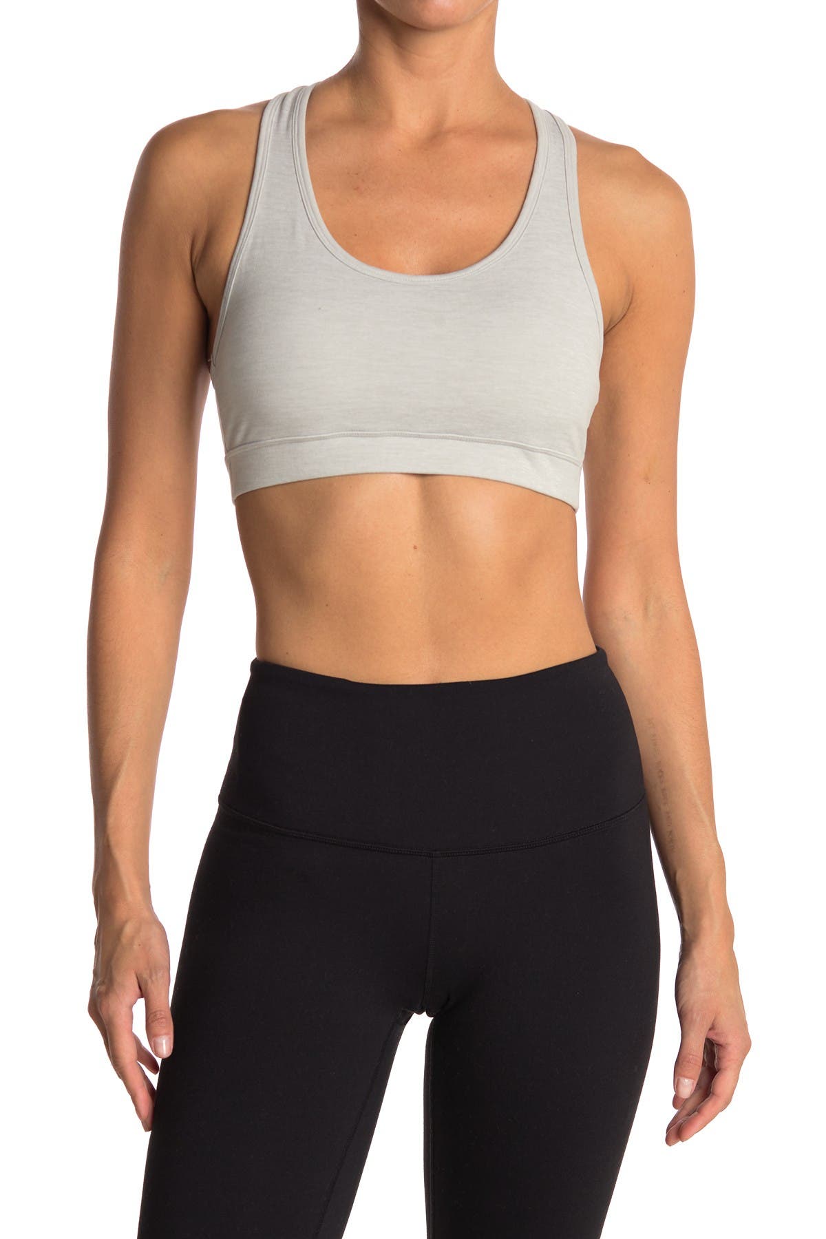 X By Gottex Active Racerback Sports Bra In Lt. Grey Htr