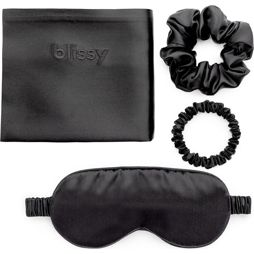 Blissy Mulberry Silk Dream Set In Black