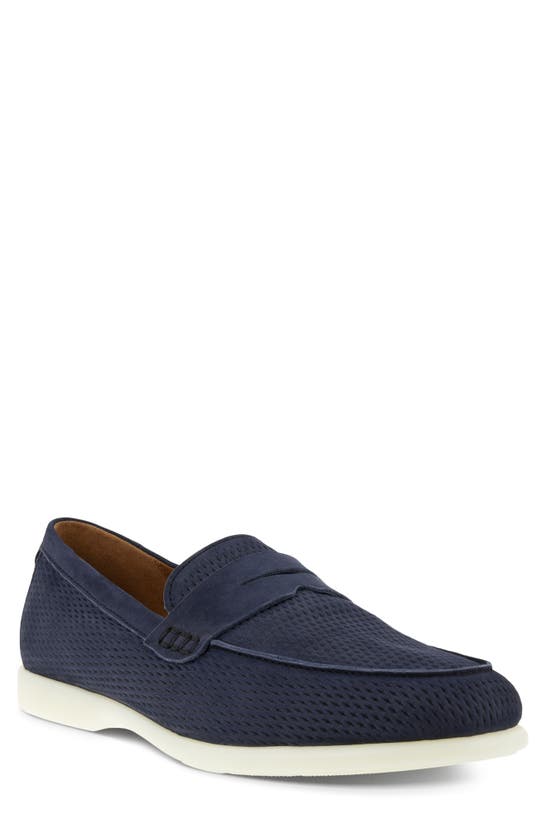 Ecco Citytray Lite Perforated Penny Loafer In Night Sky | ModeSens