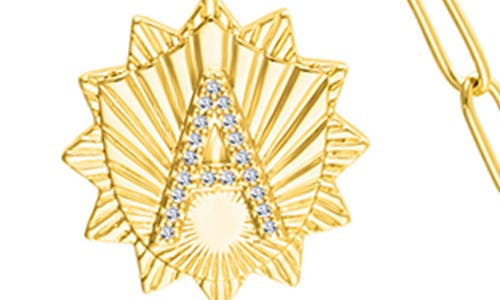 Adornia Initial Cz Pendant Toggle Necklace In Gold-a