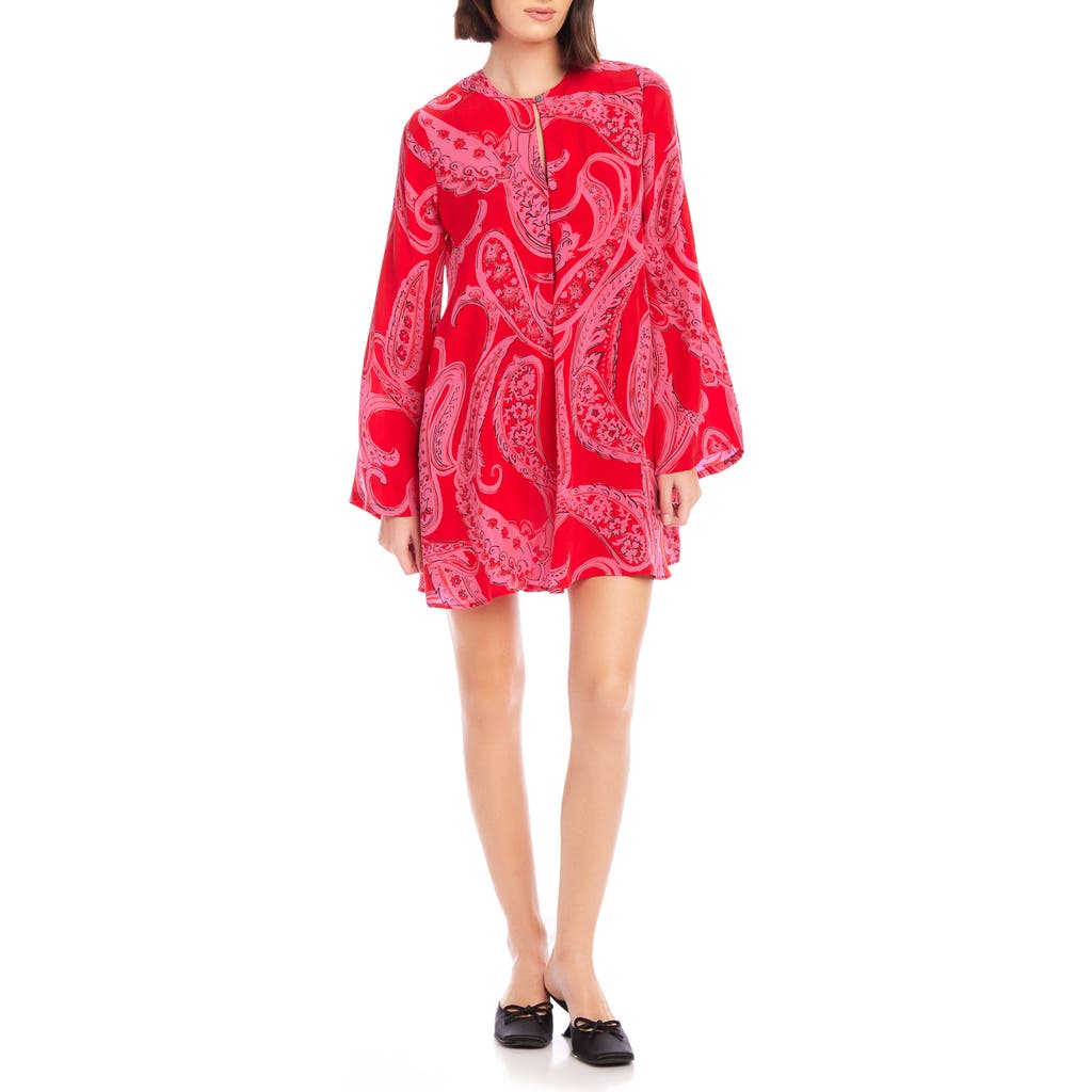 FIFTEEN TWENTY Layne Long Sleeve Shift Minidress in Paisley