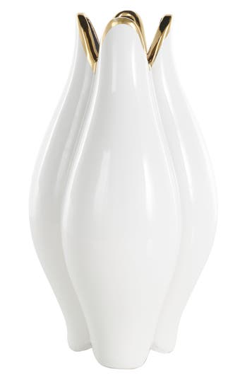 Ginger Birch Studio Ceramic Flower Vase In White
