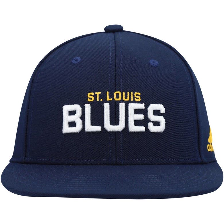 St. Louis Blues adidas Culture Shadow Script Snapback Adjustable Hat - Navy