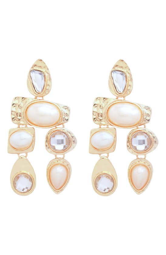 Shop Petit Moments Resin Stone Drop Earrings In Pearl