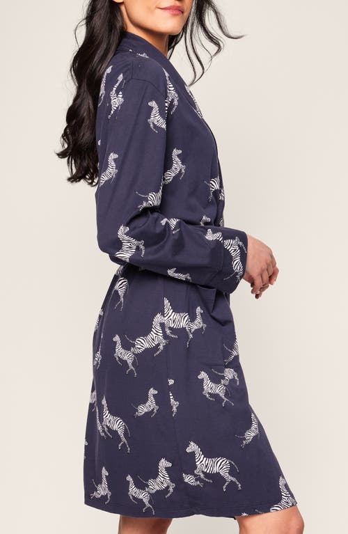 Shop Petite Plume Zebre De Nui Pima Cotton Robe In Navy