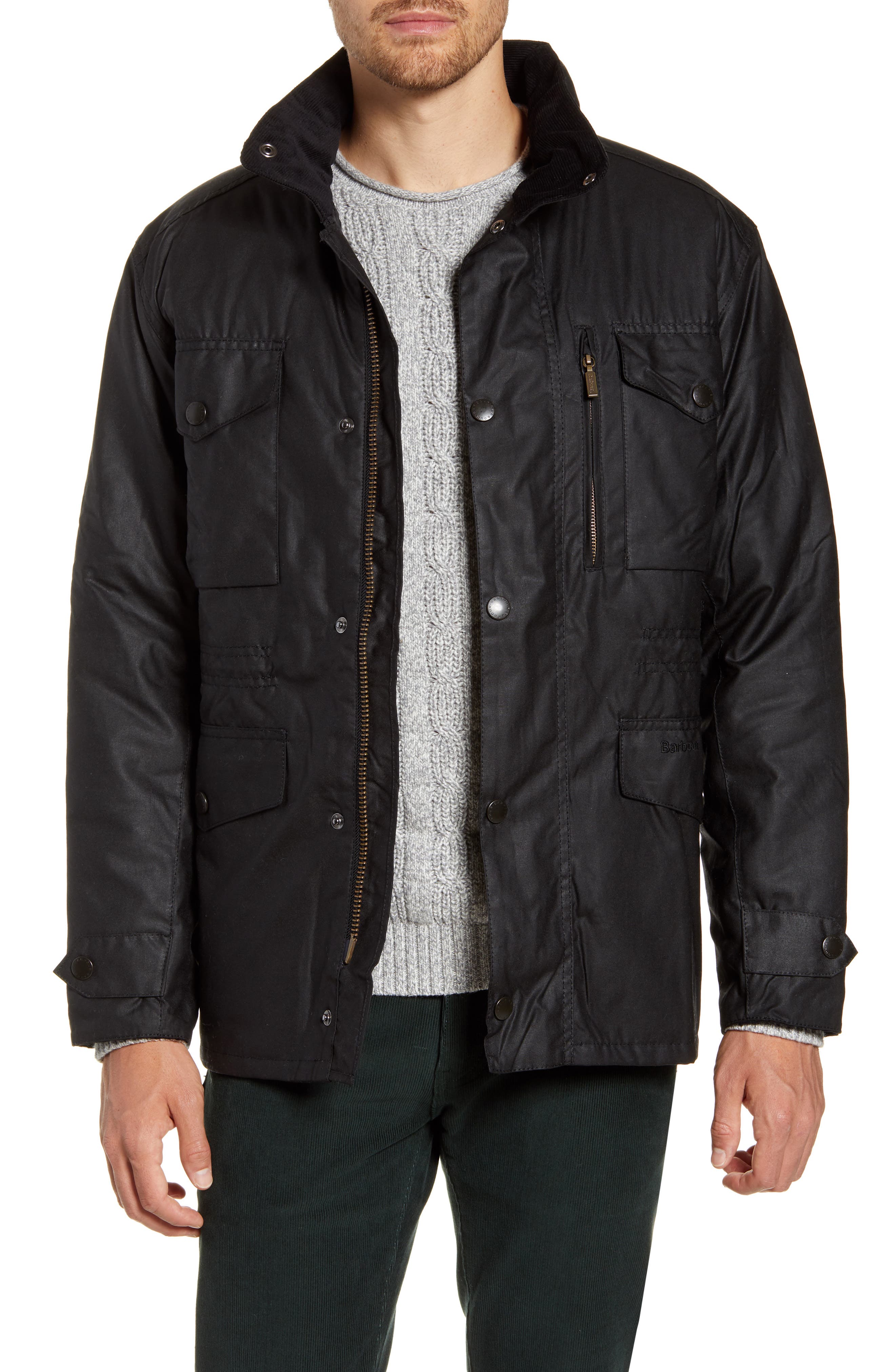 barbour jacket black