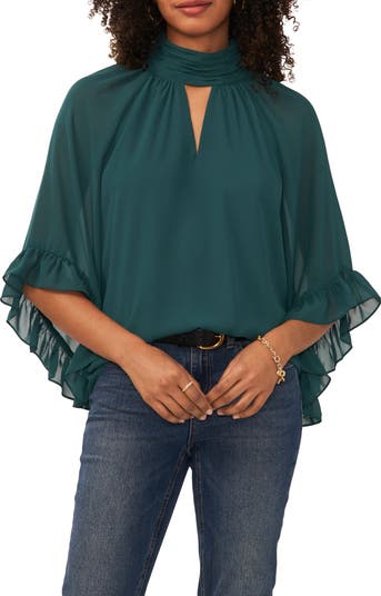 Vince camuto flutter sleeve top sales