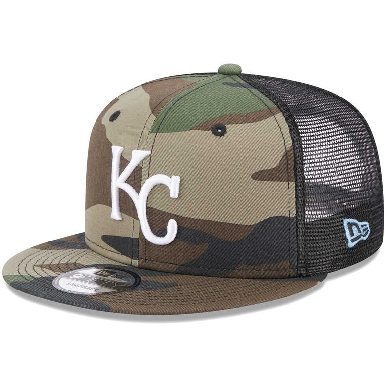 Kansas City Royals New Era Trucker 9FIFTY Snapback Hat - Black