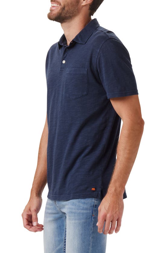 The Normal Brand Slub Pocket Polo In Navy
