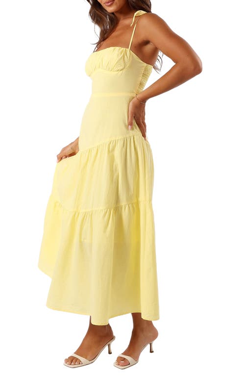 Petal And Pup Petal & Pup Brexley Tiered Cotton Maxi Sundress In Yellow