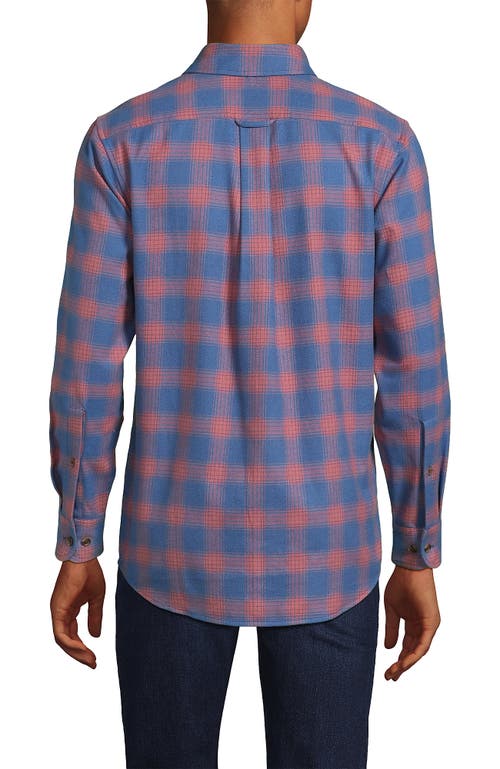 Shop Lands' End Traditional Fit Flagship Flannel Shirt In Aged Redwood Plaid