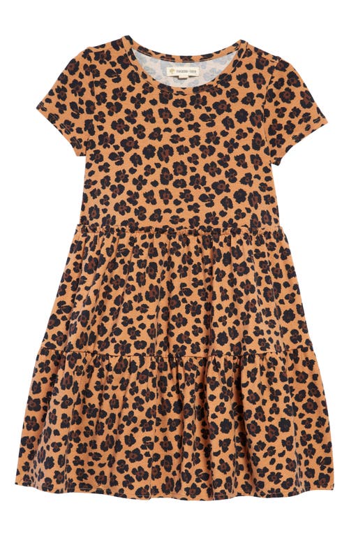 Tucker + Tate Kids' Tiered Print Dress in Tan Biscuit Cheetah Spots