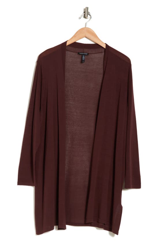 Eileen Fisher Organic Cotton Cardigan In Cassis