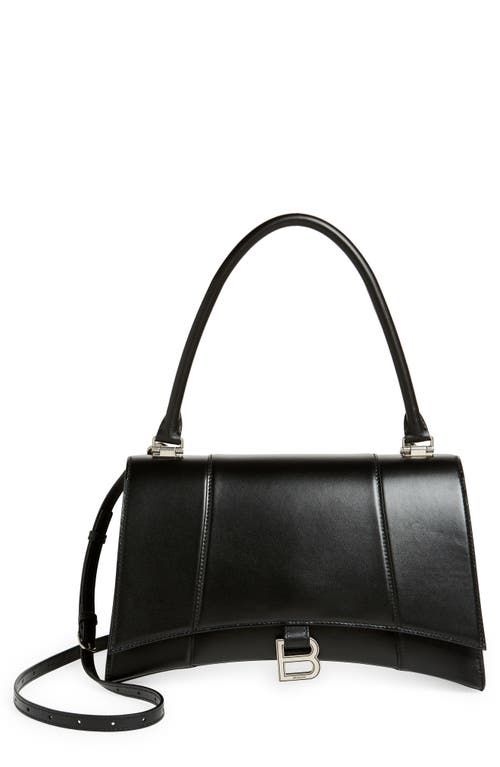 Balenciaga Medium Hourglass Hinge Leather Top Handle Bag in Black at Nordstrom