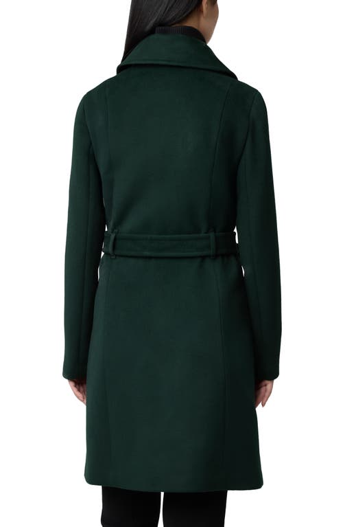 Shop Soia & Kyo Fabianne Belted Wool Blend Coat In Evergreen