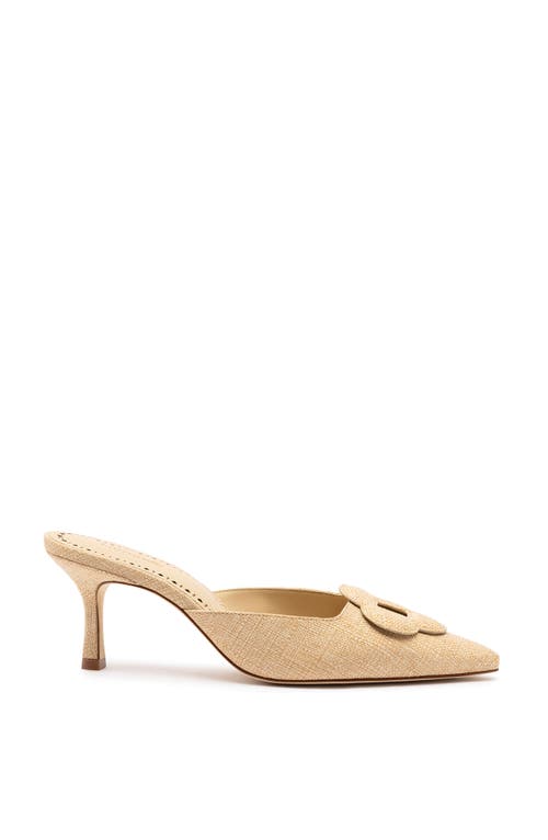 Shop Larroude Larroudé Flora Pump In Beige Raffia