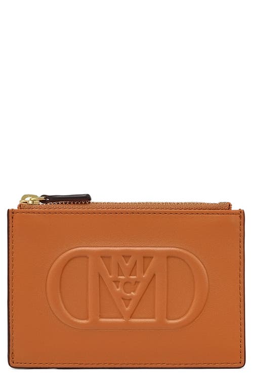 MCM Mode Travia Leather Card Case in Cognac at Nordstrom
