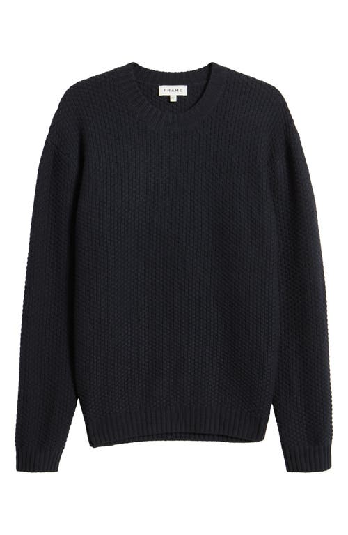 Shop Frame Textured Wool & Cashmere Sweater In Dark Navy