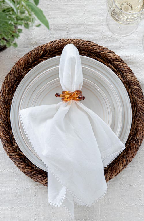 Juliska Berry Trim Blush Napkin, Set Of 4 In White