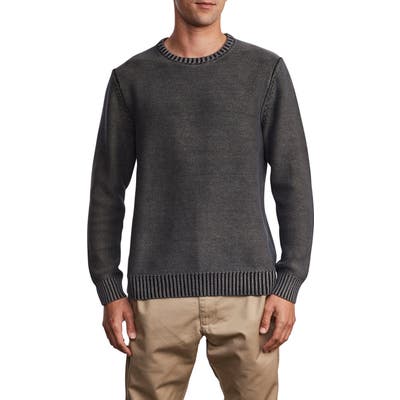 Rvca Cal Stone Crewneck Sweater, Black