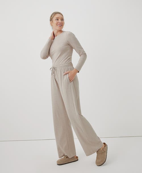 Pact Organic Cotton Cool Stretch Lounge Pant In Oat Heather