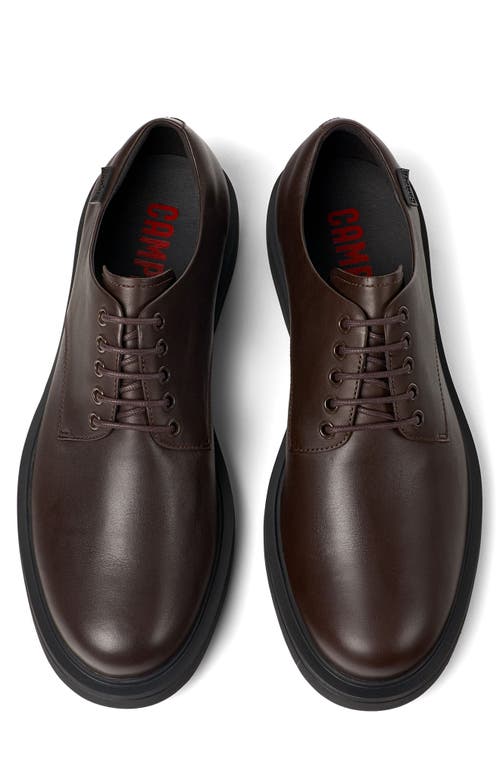 Camper Norman Leather Low-top Brogues In Dark Brown