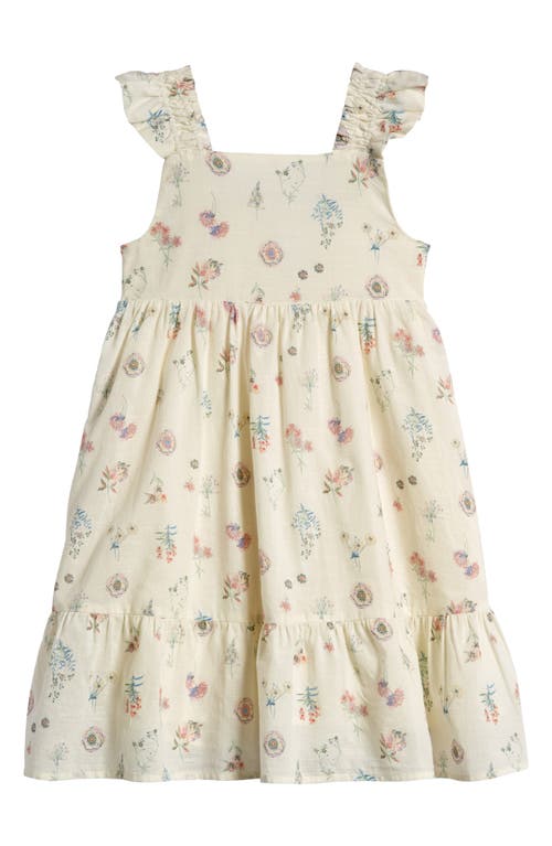 Nordstrom Kids' Floral Print Cotton Dress In Ivory Egret Fab Floral