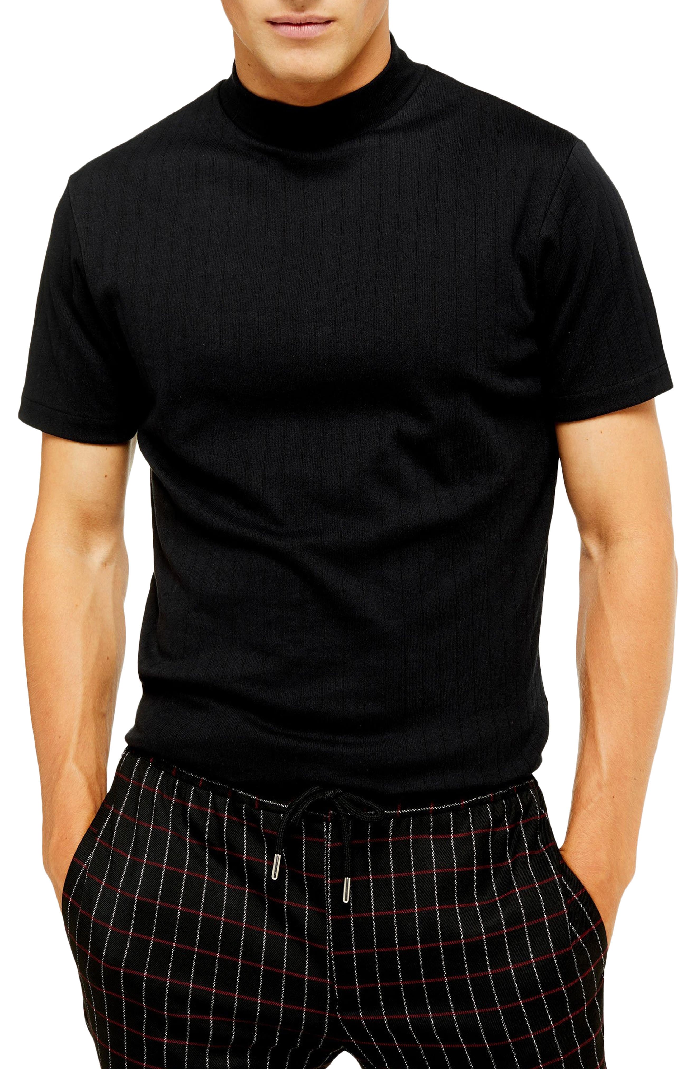 Topman Classic Fit Ribbed Mock Neck TShirt Nordstrom