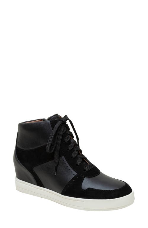 Andres Mixed Media High Top Sneaker in Black