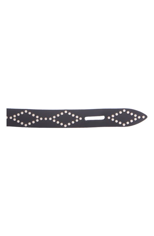 Shop Isabel Marant Lecce Sunshine Studded Leather Belt In Black/silver