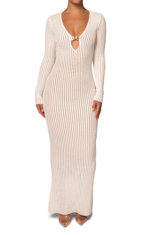 Jluxlabel Sol Long Sleeve Sweater Dress In White