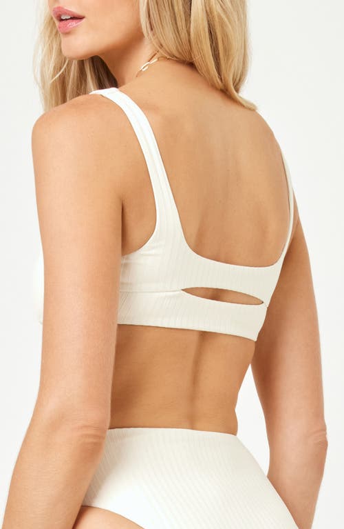 L*space Lspace Effie Cutout Bikini Top In Cream