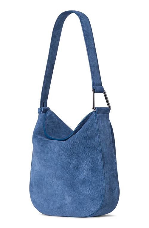 Shop Akris Little Anna Leather Hobo Bag In 577 Indigo