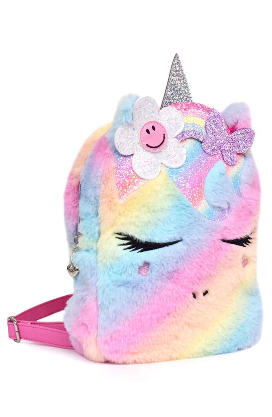 Shop Omg Accessories Kids' Faux Fur Mini Backpack In Raspberry