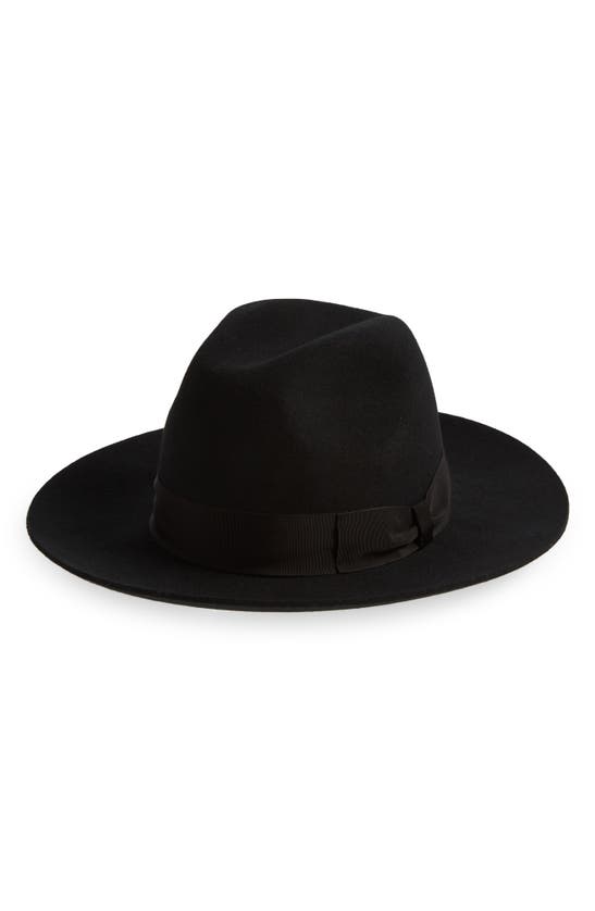 Shop Dolce & Gabbana Wool Blend Felt Fedora In N0000 Nero