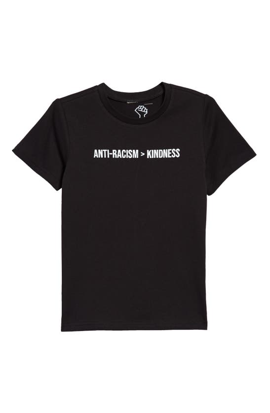 Typical Black Tees Kids' Anti-racism>kindness Graphic Tee In Black