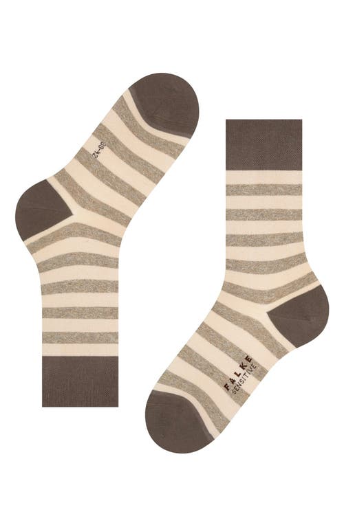 Falke Sensitive Mapped Line Crew Socks In Clay