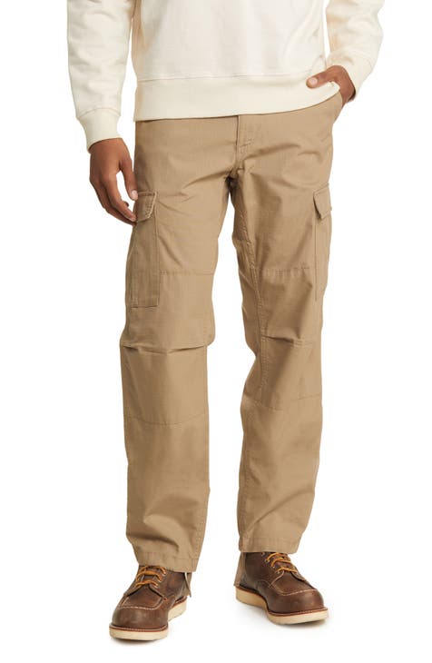 Brown Leather Cargo Pants, Fast Shipping