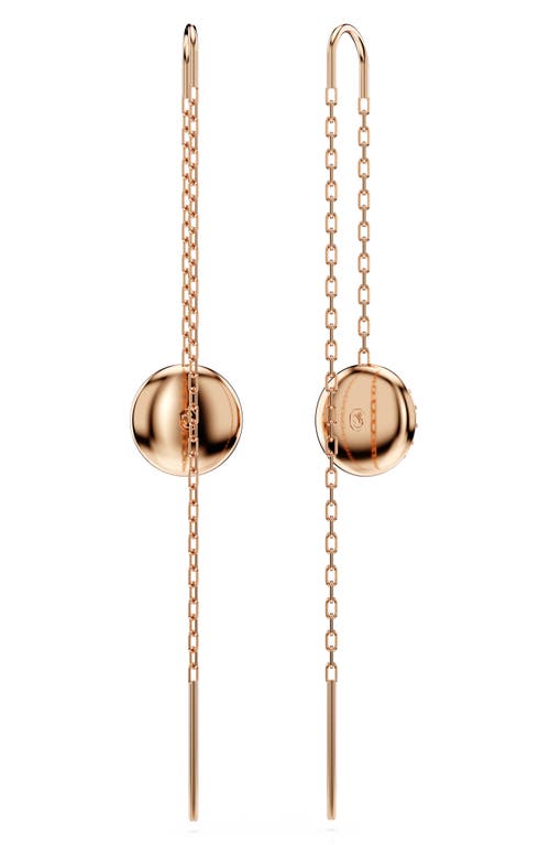 Swarovski White, Rhodium Plated Or Rose-gold Tone Meteora Drop Earrings In Rose Gold