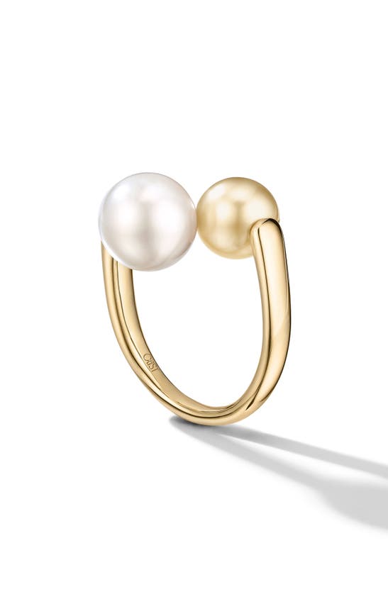 Shop Cast The Daring Pearl Pirouette Ring In Gold