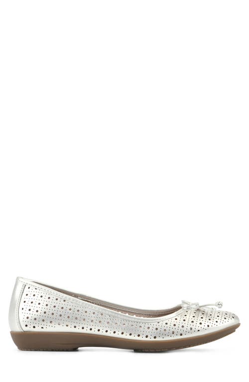 Cliffs By White Mountain Cheryl Ballet Flat In Platino/metallic/smooth