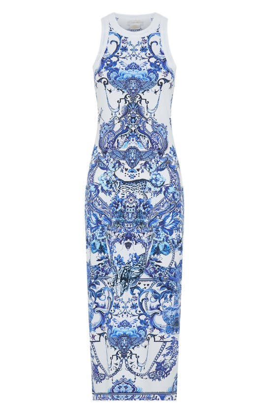 Shop Camilla Print Sleeveless Stretch Jersey Midi Dress In Glaze And Graze