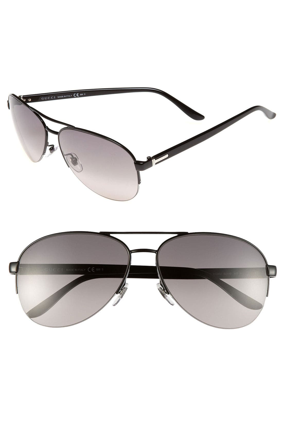 gucci 62mm aviator sunglasses