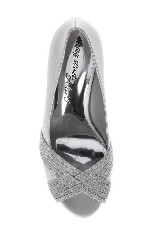 Easy Street Women's Lavish Platform Pumps In Silver Satin