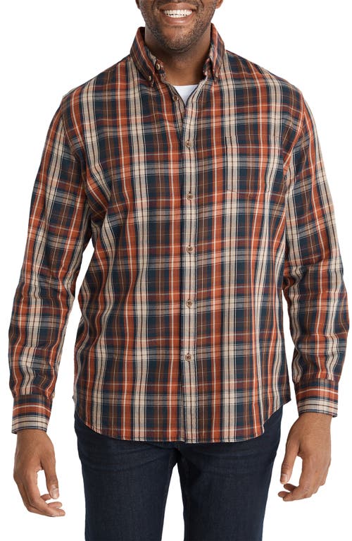 Johnny Bigg Dutton Plaid Button-Down Shirt Rust at Nordstrom,