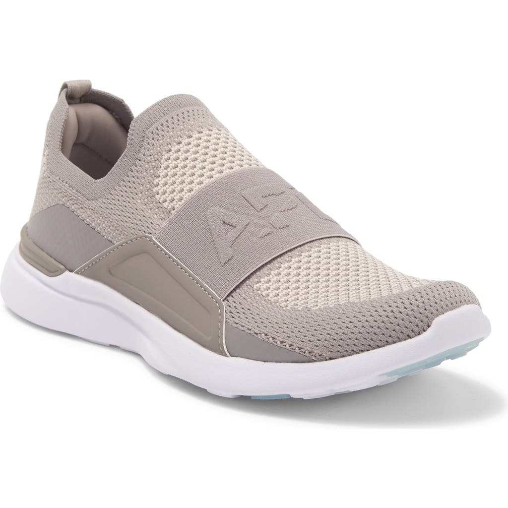 Apl Athletic Propulsion Labs Apl Techloom Bliss Knit Running Shoe In Tundra/warm Silk/white