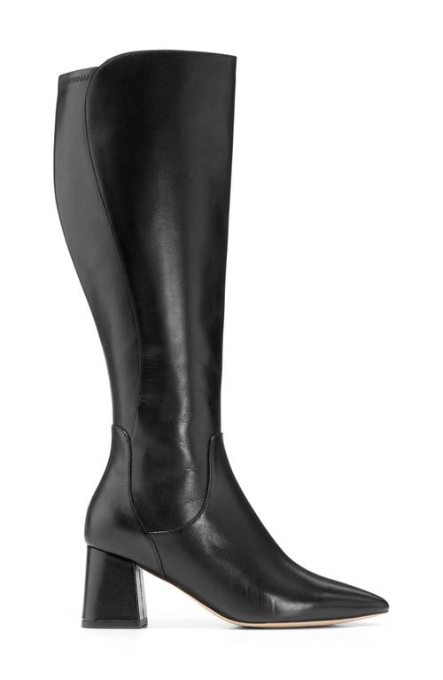 Shop Cole Haan Clarice Pointed Toe Knee High Boot In Black Leather