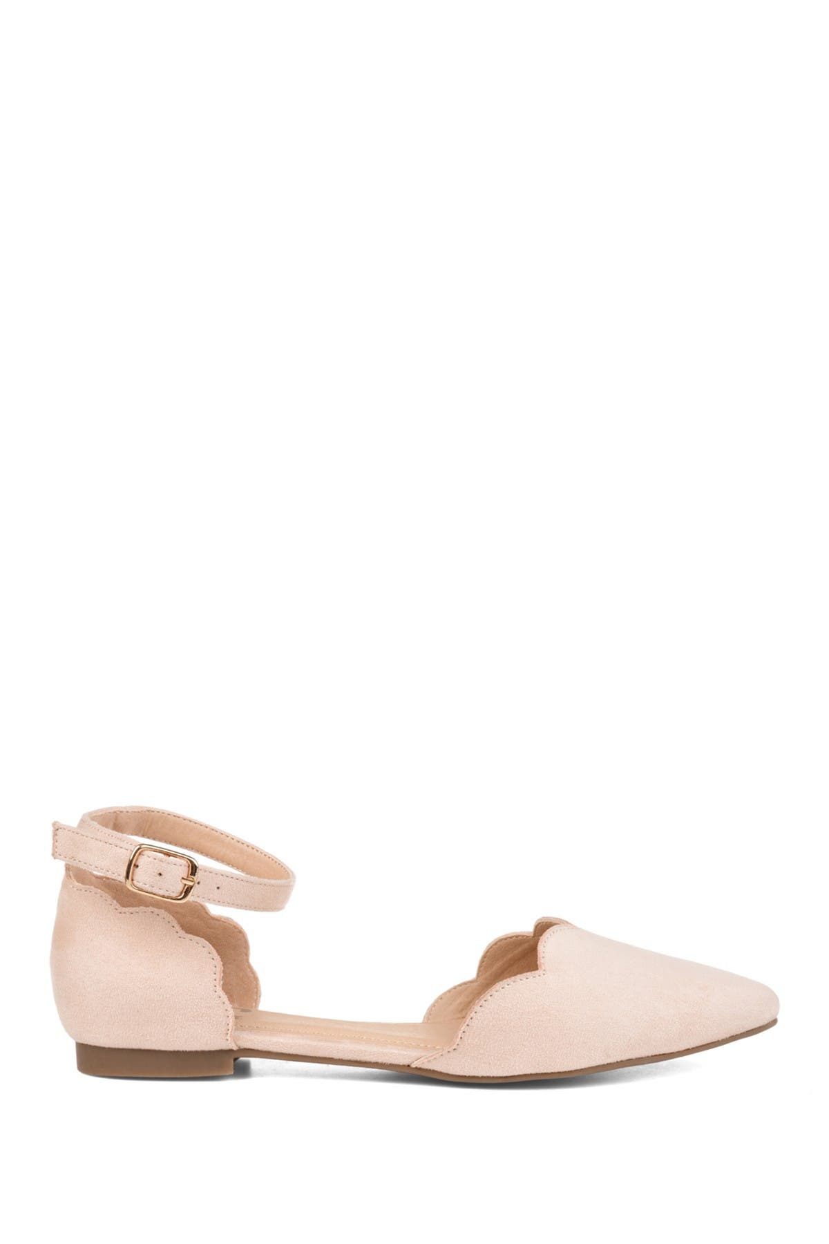 Journee Collection Lana Ankle Strap Flat In Light Beige2