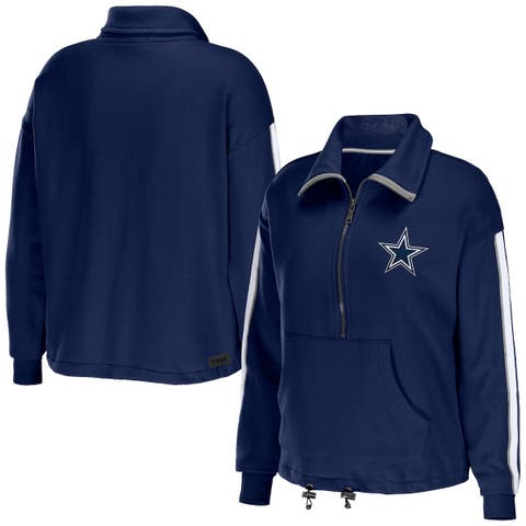 : WEAR by Erin Andrews Women's Navy Dallas Cowboys Button-Up  Shirt Jacket : Sports & Outdoors