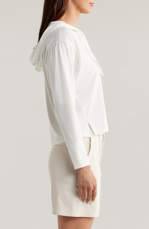 Shop Rhone Serene Stretch Nylon Hoodie In Snow White